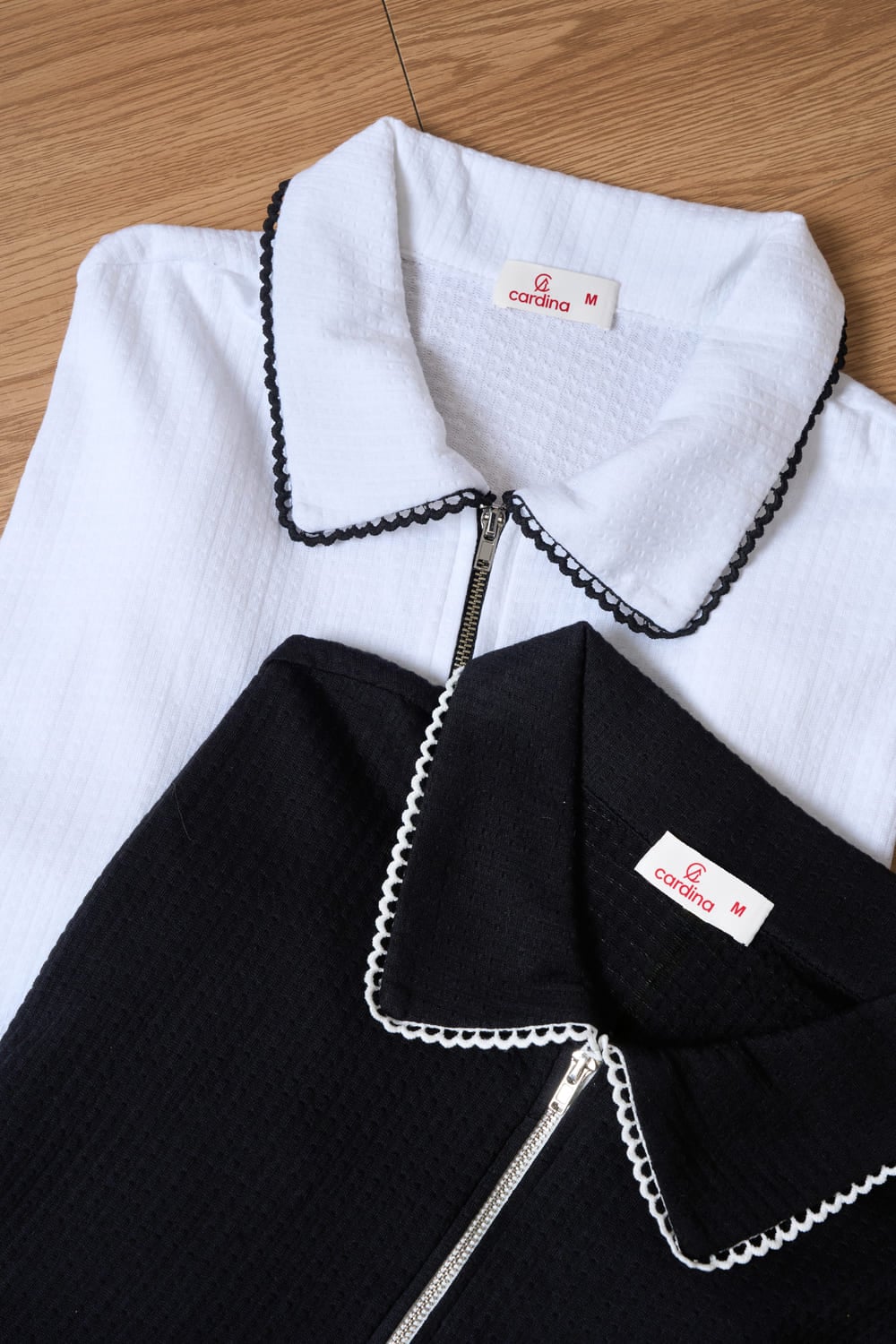 Áo Polo Cotton tổ ong tay liền chun gấu phối khóa cổ
