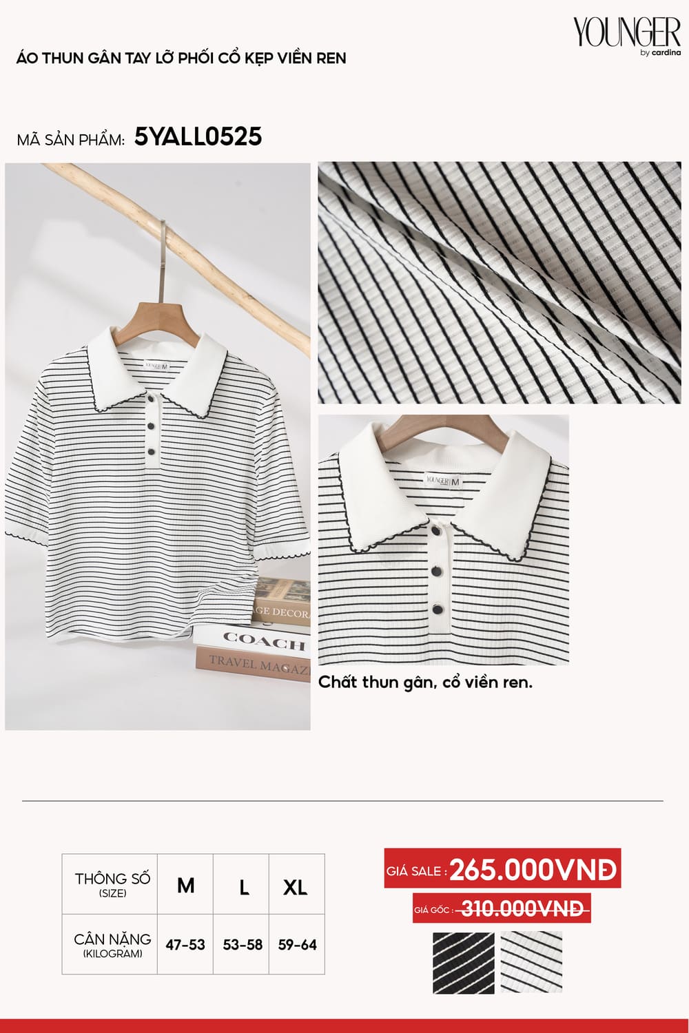 Áo tay lỡ phối cổ kẹp viền ren