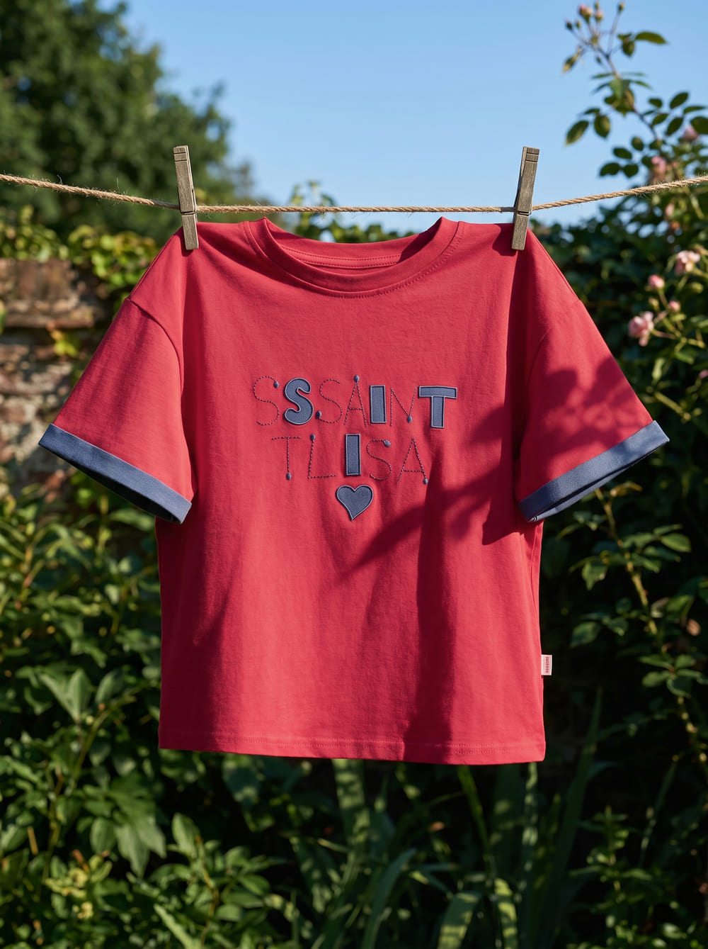 Áo thun cotton cổ tròn tay cộc phối