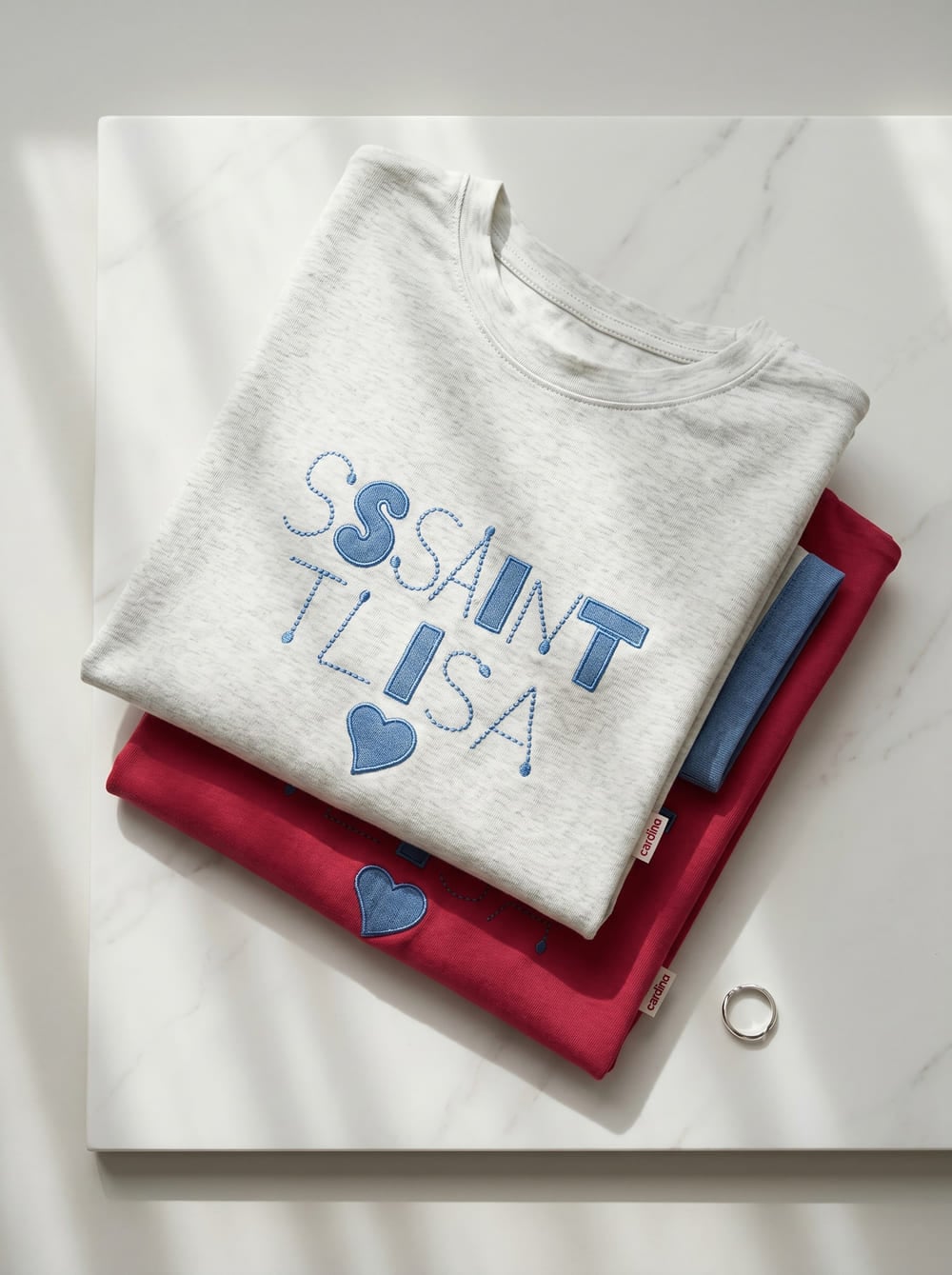 Áo thun cotton cổ tròn tay cộc phối