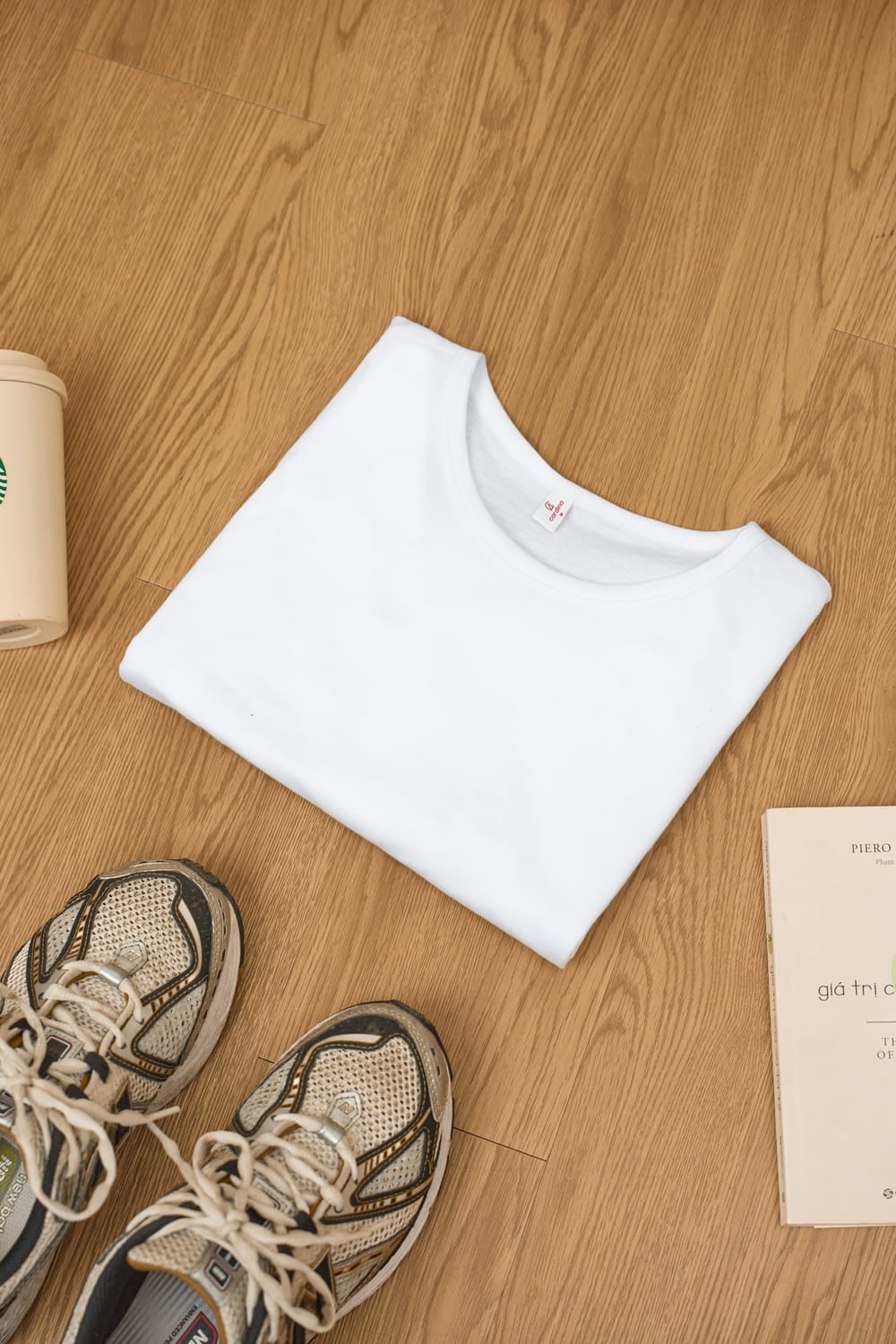 Áo may ô nam Cotton cộc tay cổ tròn cơ bản