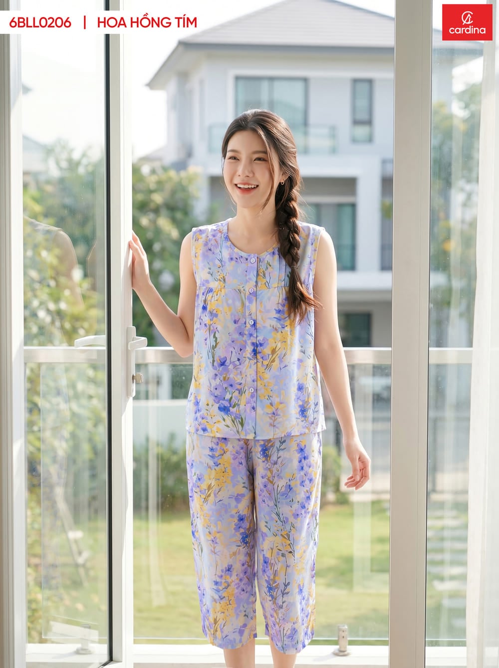 Bộ lanh lửng sát nách nhún ngực