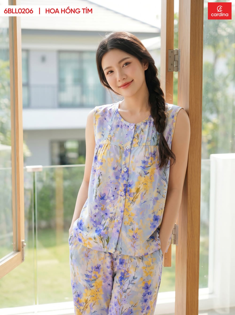 Bộ lanh lửng sát nách nhún ngực