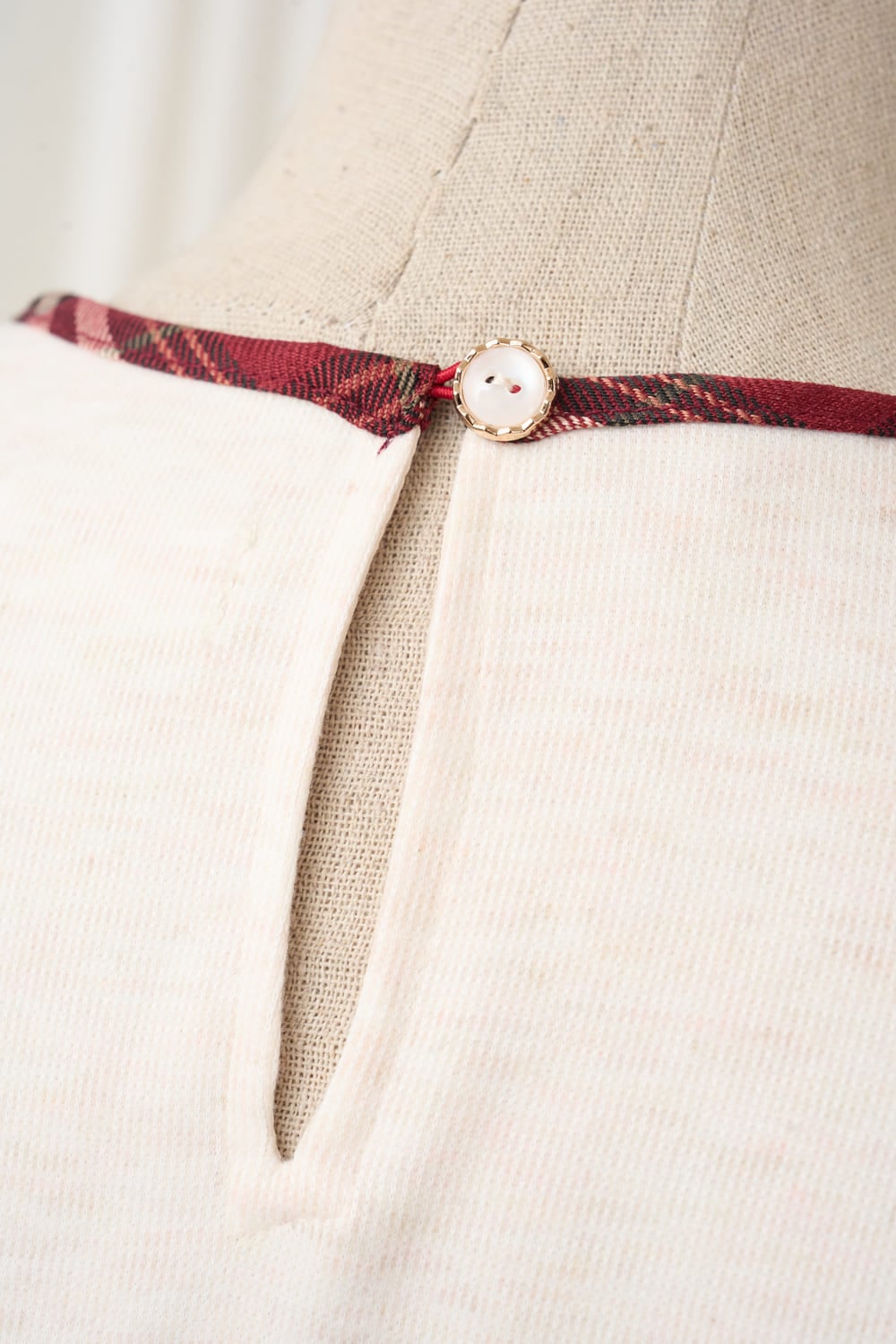 Bộ nỉ lông cừu quần thô kẻ dáng suông phối túi ốp