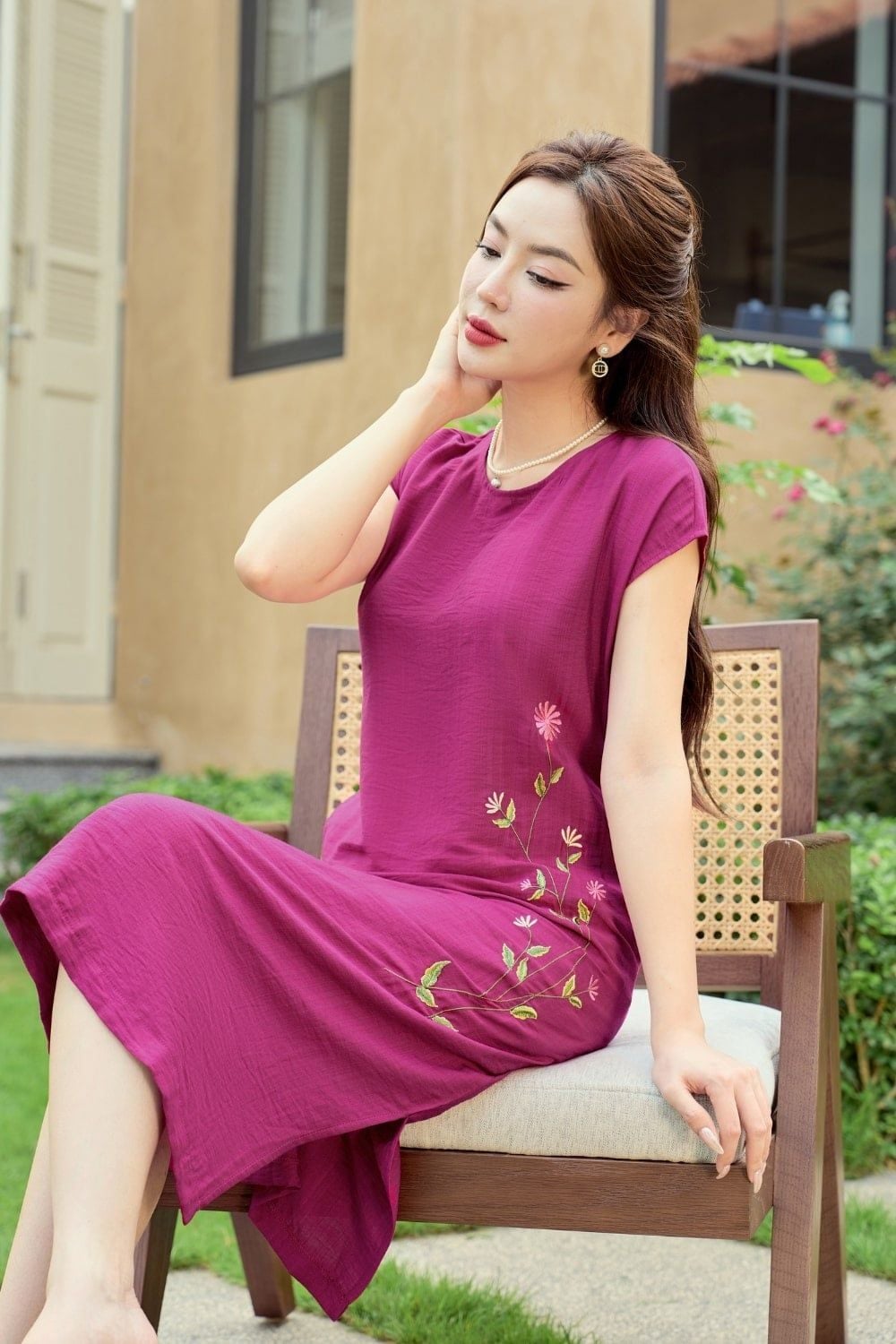 cách cắt may đầm bầu suông