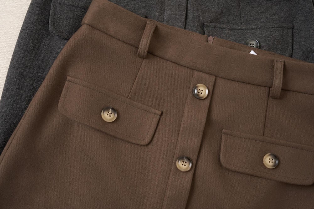 Chân váy dạ suông dài dáng chữ A xẻ trước thanh lịch