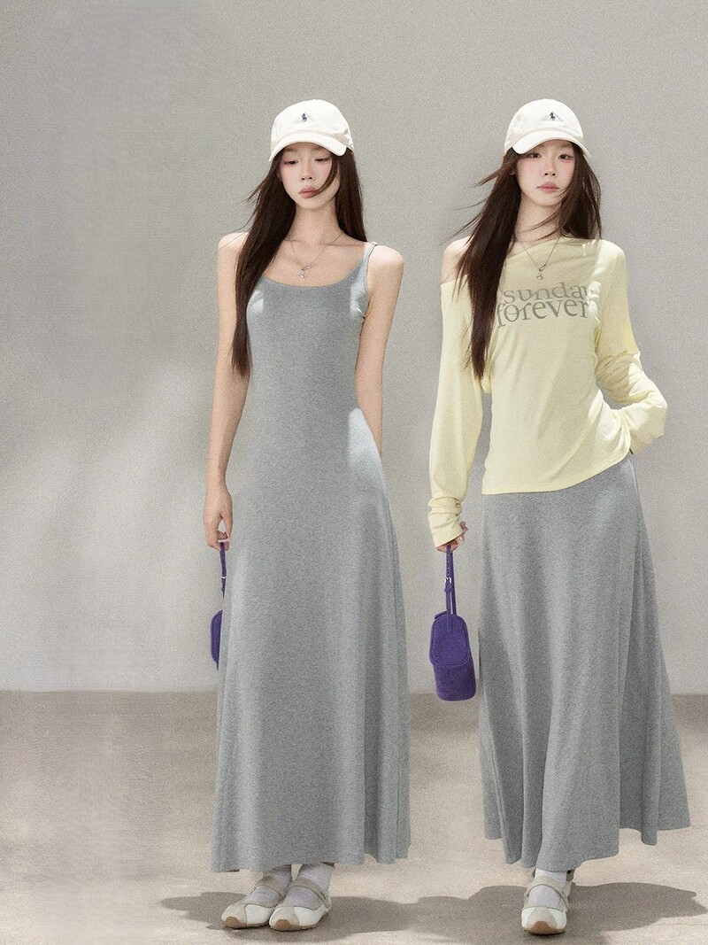 Đầm 2 dây suông
