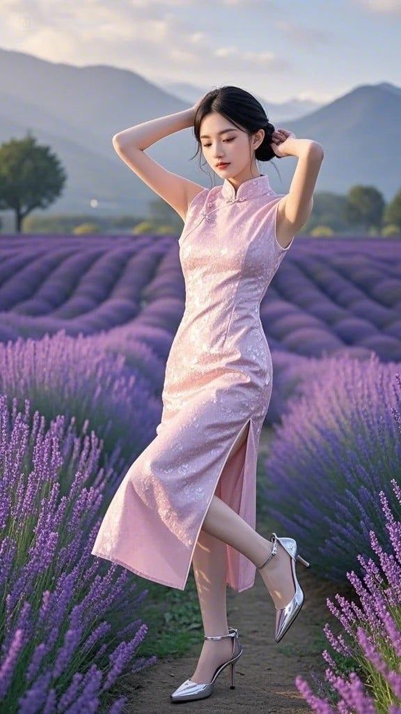 Đầm màu hồng