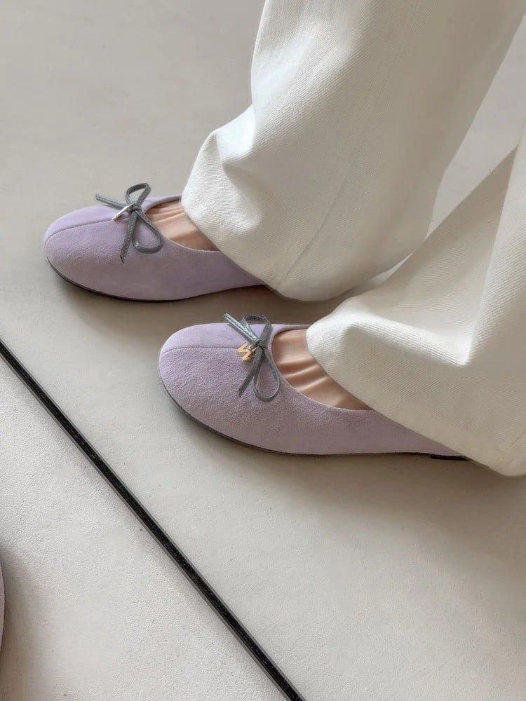 Giày búp bê tím pastel