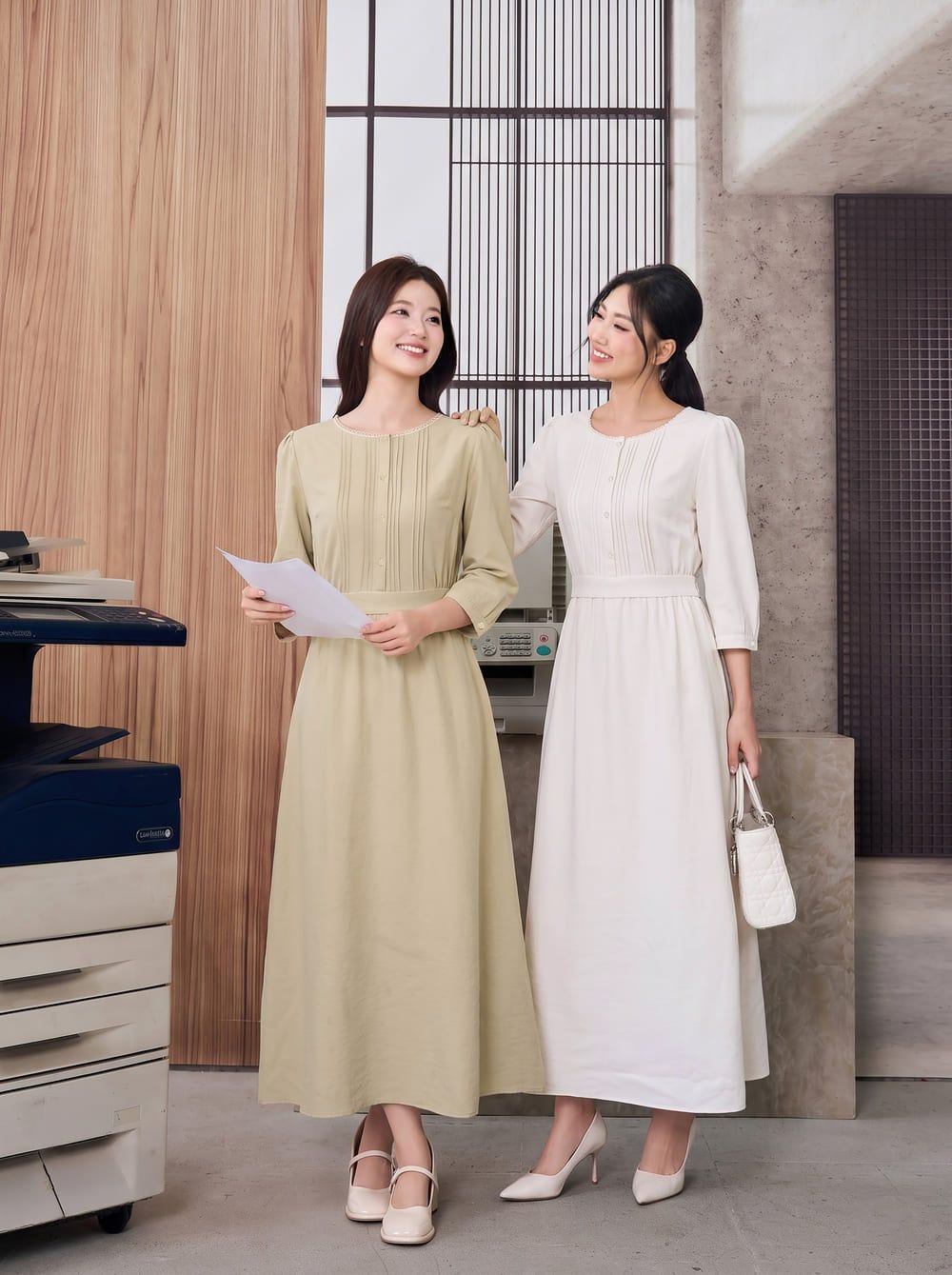 Mẫu váy thu đông hàn quốc