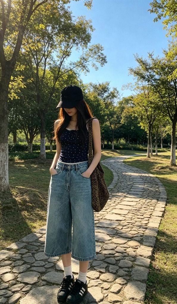 Quần culottes lửng