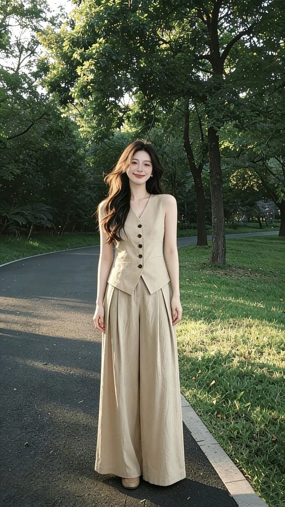Quần đũi ống rộng mặc với áo gì