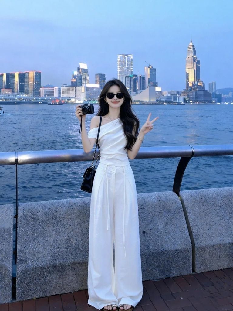 Quần đũi ống rộng mặc với áo gì