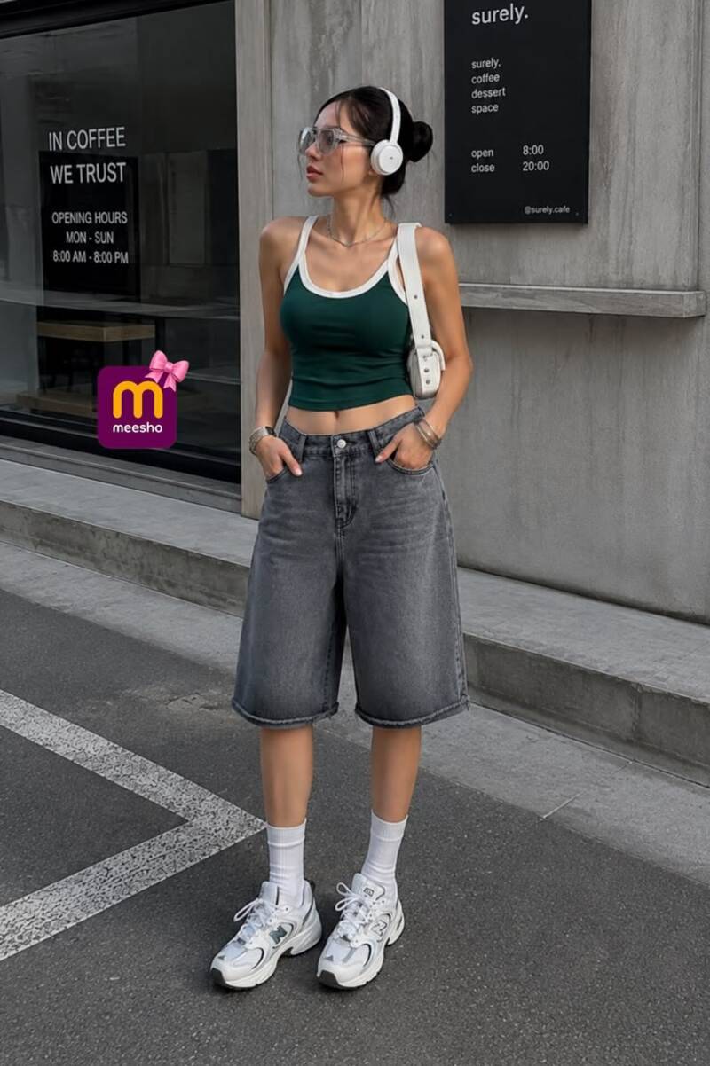 10+ cách phối đồ với quần short jean nữ trẻ trung, cuốn hút