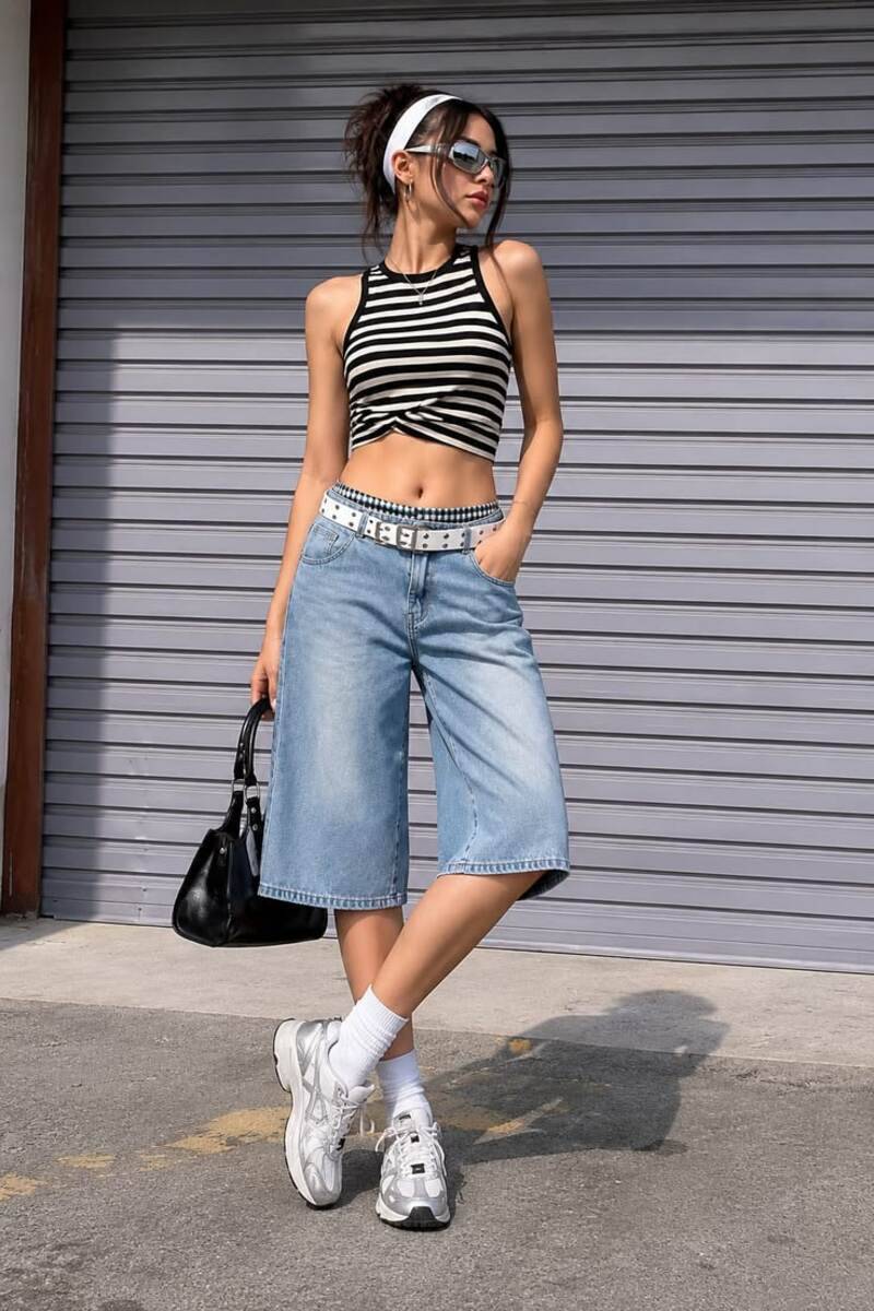 10+ cách phối đồ với quần short jean nữ trẻ trung, cuốn hút