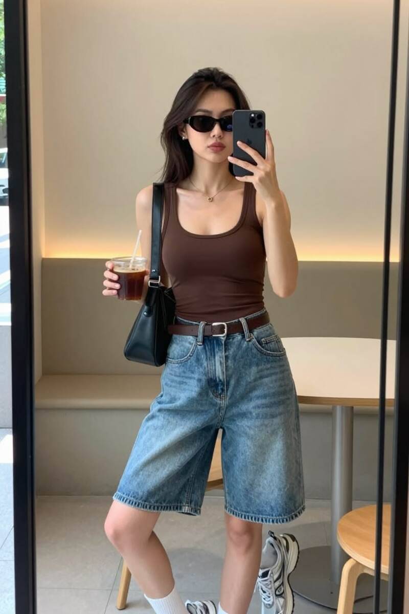 10+ cách phối đồ với quần short jean nữ trẻ trung, cuốn hút