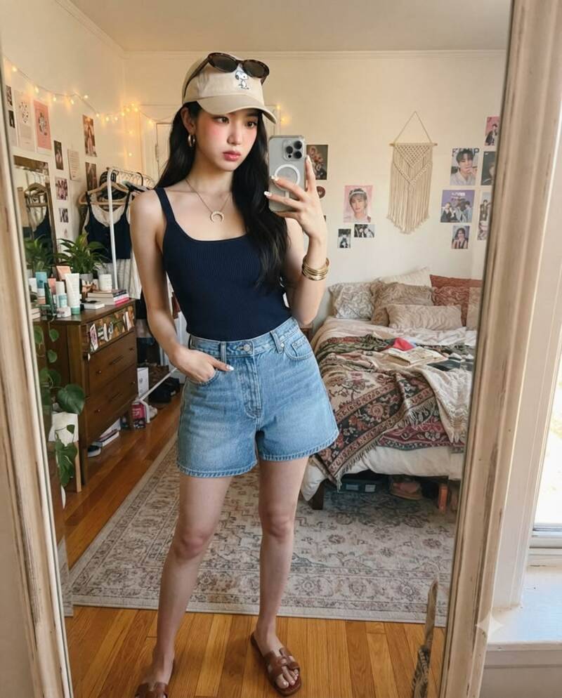 10+ cách phối đồ với quần short jean nữ trẻ trung, cuốn hút