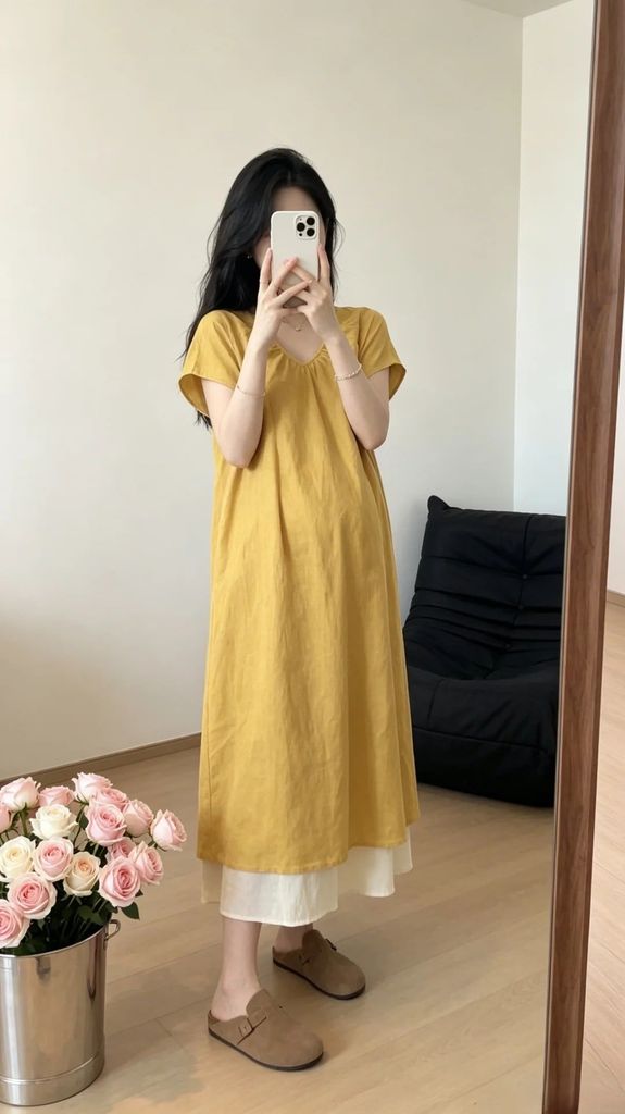 váy maxi bầu