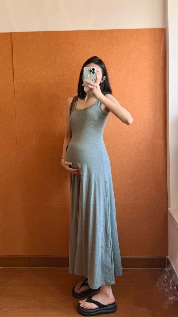 váy maxi bầu