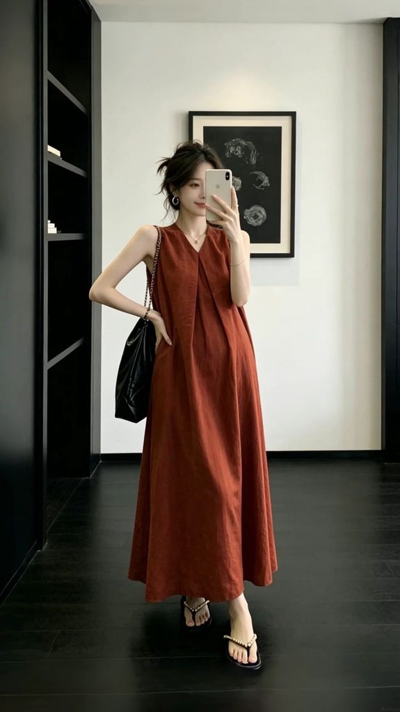 váy maxi bầu