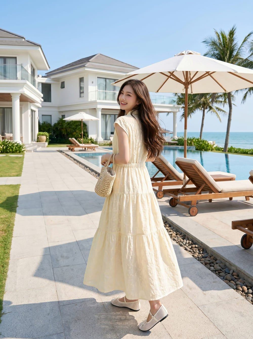 mặc váy maxi đi giày gì