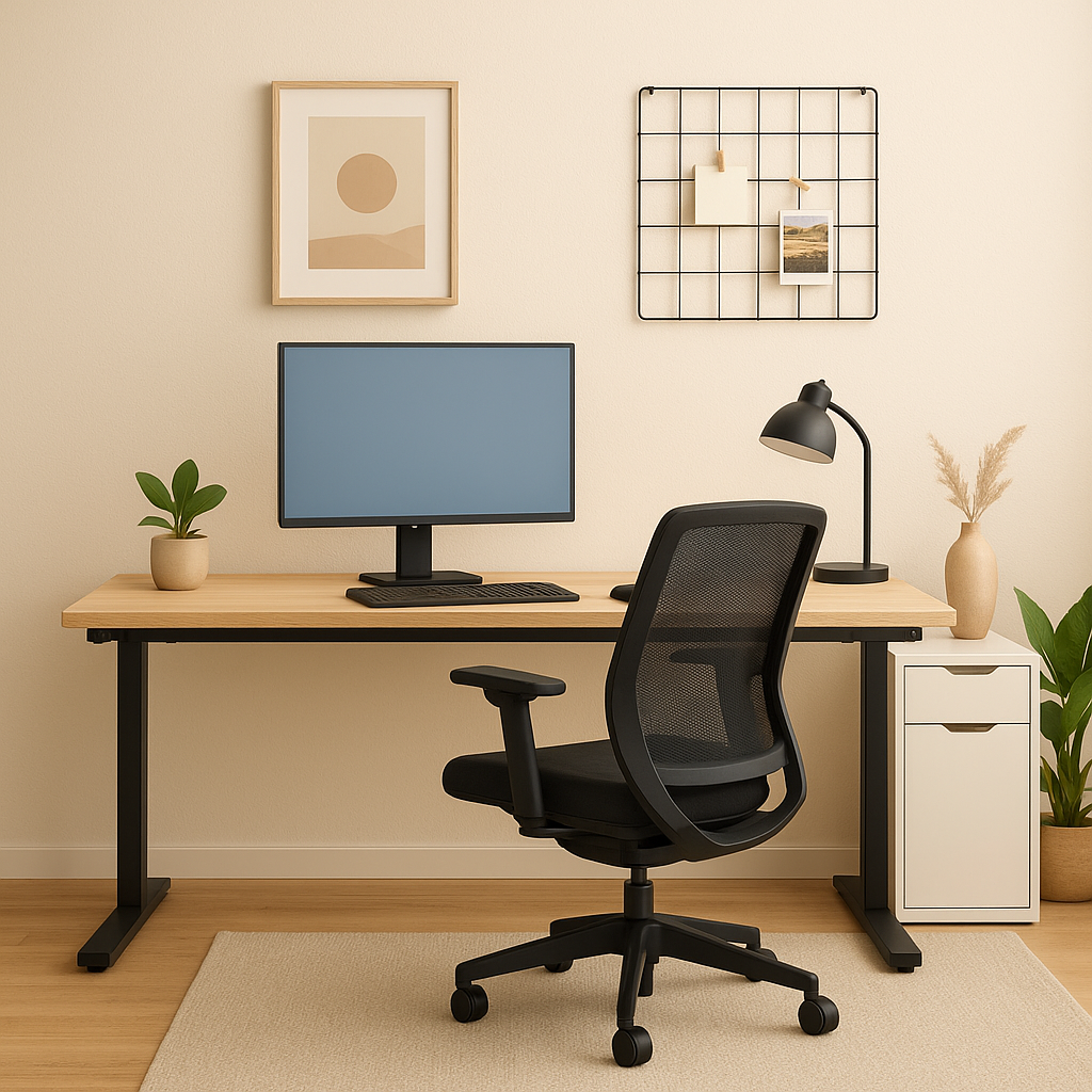 Cách phối hợp bàn – ghế – máy tính sao cho khoa học và thẩm mỹ.