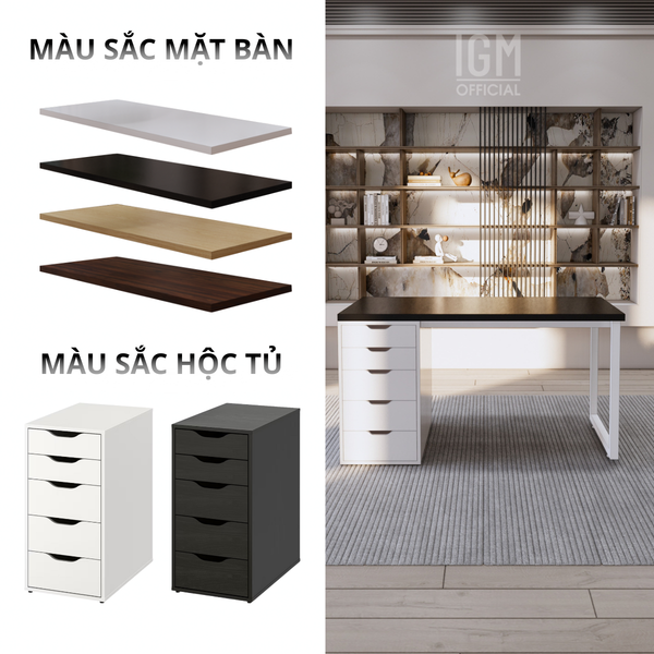 Kích thước tiêu chuẩn và màu sắc phổ biến của bàn IKEA.