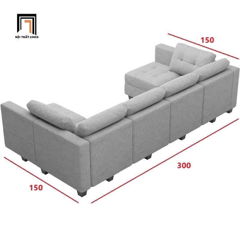 sofa chữ U dài 3m gia đình