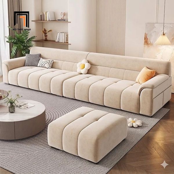 sofa, ghế sofa, sofa văng, sofa băng vải nhung màu be, ghế sofa băng căn hộ chung cư, sofa văng 2m6, sofa băng cao cấp