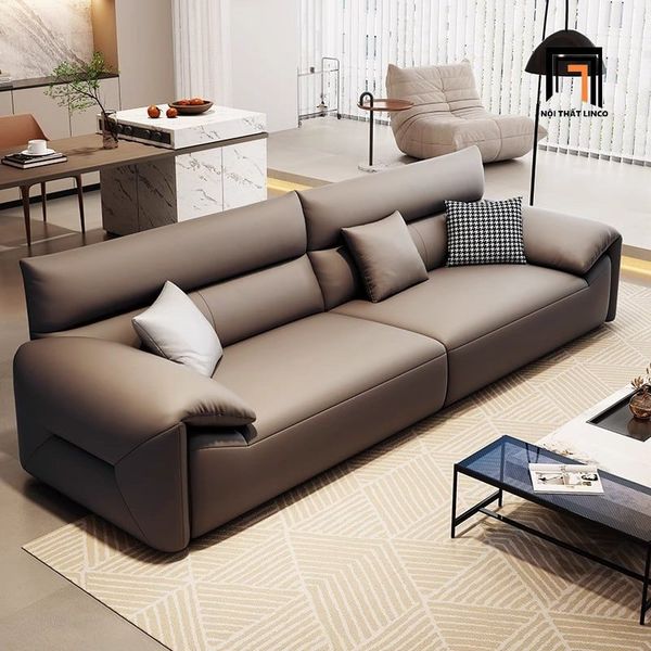 sofa, ghế sofa, sofa băng, sofa văng, sofa da màu nâu cafe, sofa băng hiện đại, ghế sofa gia đình, sofa văng 2m4
