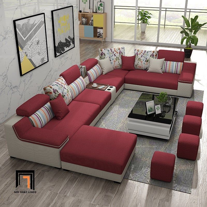 sofa dài chữ U 3m6 cho phòng khách