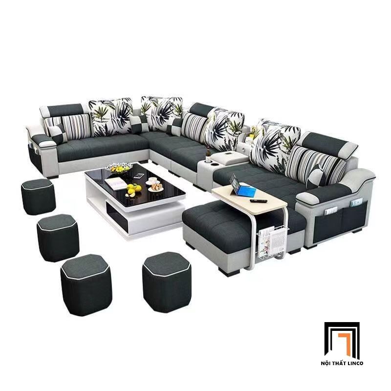 sofa chữ U dài 4m1 cho gia đình