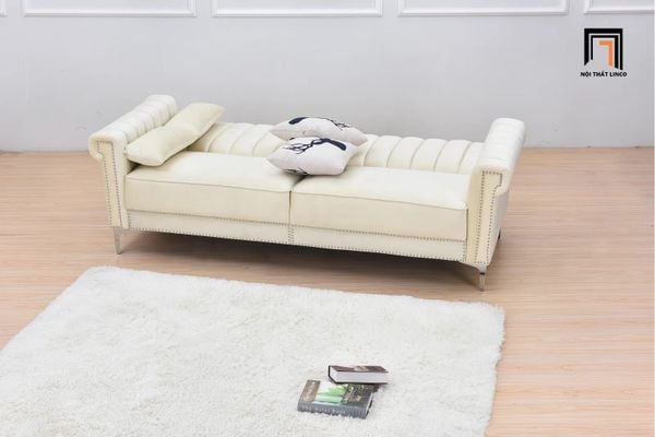 sofa, ghế sofa, sofa giường sang trọng, sofa bed bật giường hiện đại, ghế sofa giường chân inox, sofa giường 2m