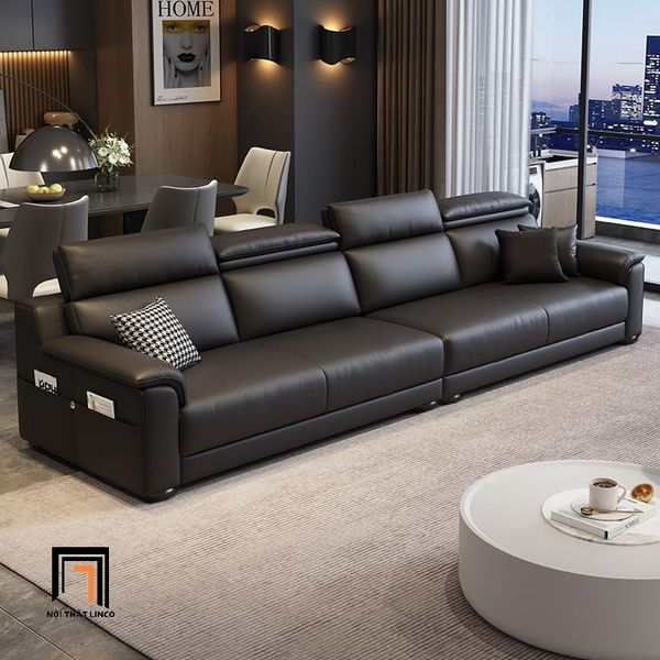 sofa băng, sofa văng, sofa da công nghiệp, sofa, ghế sofa, sofa băng cao cấp, sofa văng hiện đại, sofa băng da màu đen dài 2m5