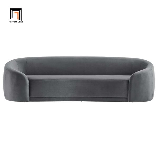 sofa, ghế sofa, sofa cong, sofa băng cong 2m2, sofa băng xám đen vải nhung, ghế sofa sảnh chờ