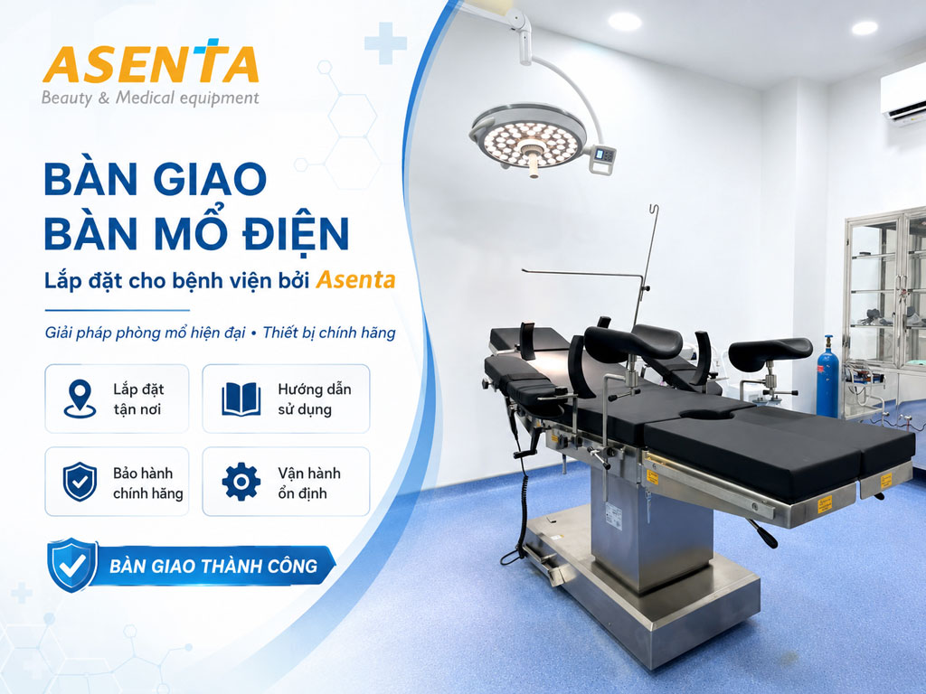 Bàn giao mẫu giường phẫu thuật chỉnh điện cho một bệnh viện tại Tp Hồ Chí Minh