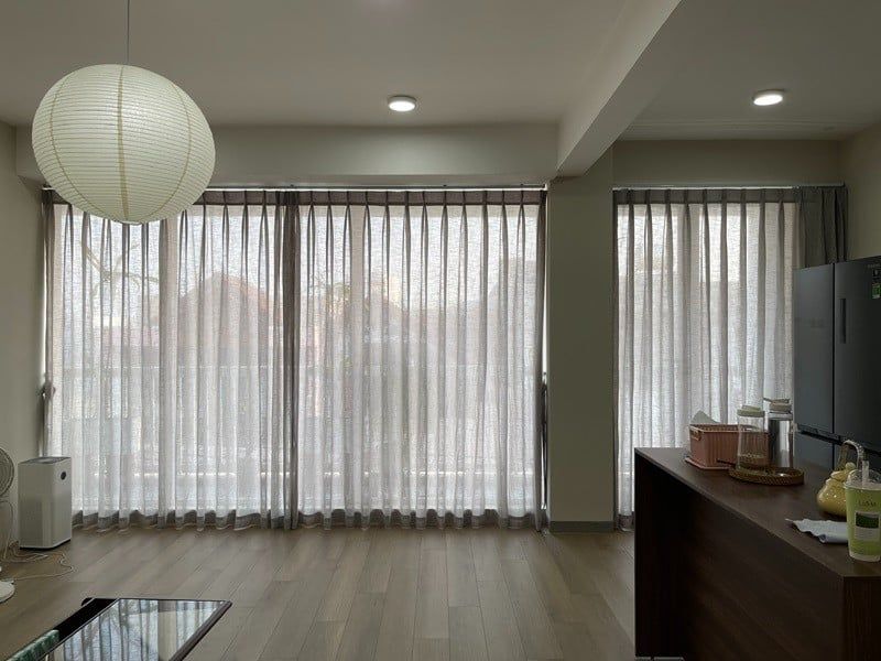 Rèm vải linen cho không gian phòng khách
