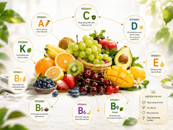Có Bao Nhiêu Loại Vitamin Trong Trái Cây Tươi? Các loại vitamin nổi bật trong hoa quả tươi
