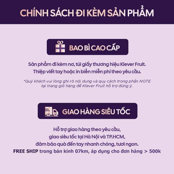 Chính sách cho khách hàng tại Klever Fruit