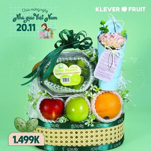 Lẵng Quà Nho Mẫu Đơn Hàn Quốc Tặng Thầy Cô 20/11 tại Klever Fruit