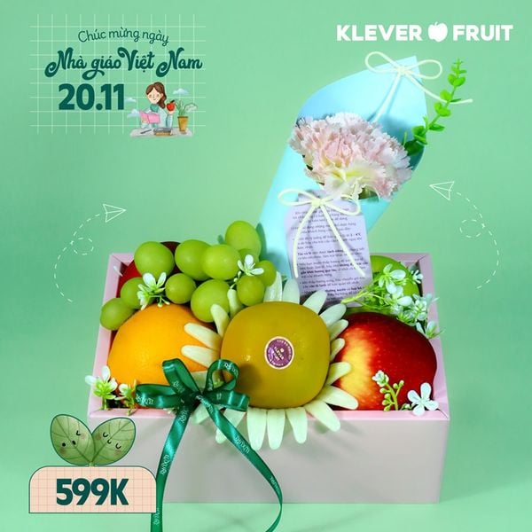 Hộp Quà 20/11 – 599K Quà Tặng Thầy Cô Tươi Ngon Từ Klever Fruit