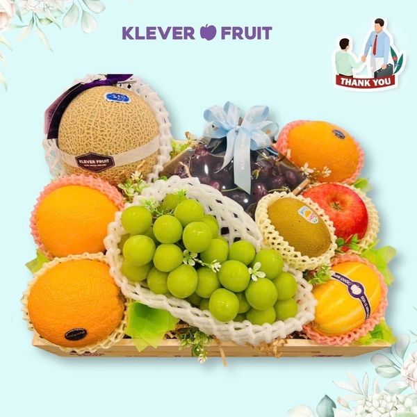 Hộp Quà Trái Cây Premium Mix Nho Hàn Cảm Ơn Sếp, Đối Tác, Đồng Nghiệp