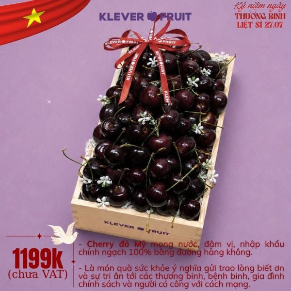 Hộp Quà Trái Cây Tri Ân 27/7 - Cherry Đỏ Mỹ