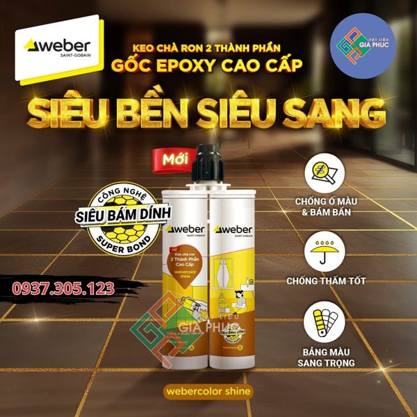 KEO CHÀ RON WEBER 2 THÀNH PHẦN - KEO CHÍT MẠCH WEBER GỐC EPOXY ( CHỐNG THẤM, CHỐNG Ố, CHỐNG PHAI MÀU ) giá rẻ chất lượng cao