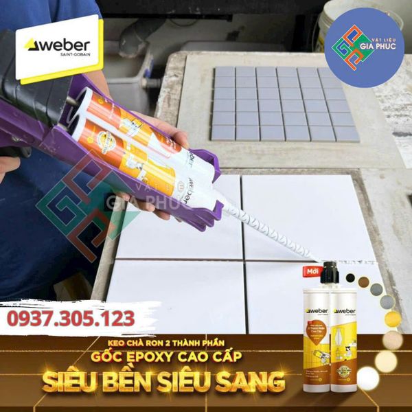 KEO CHÀ RON WEBER 2 THÀNH PHẦN - KEO CHÍT MẠCH WEBER GỐC EPOXY ( CHỐNG THẤM, CHỐNG Ố, CHỐNG PHAI MÀU ) giá rẻ chất lượng cao