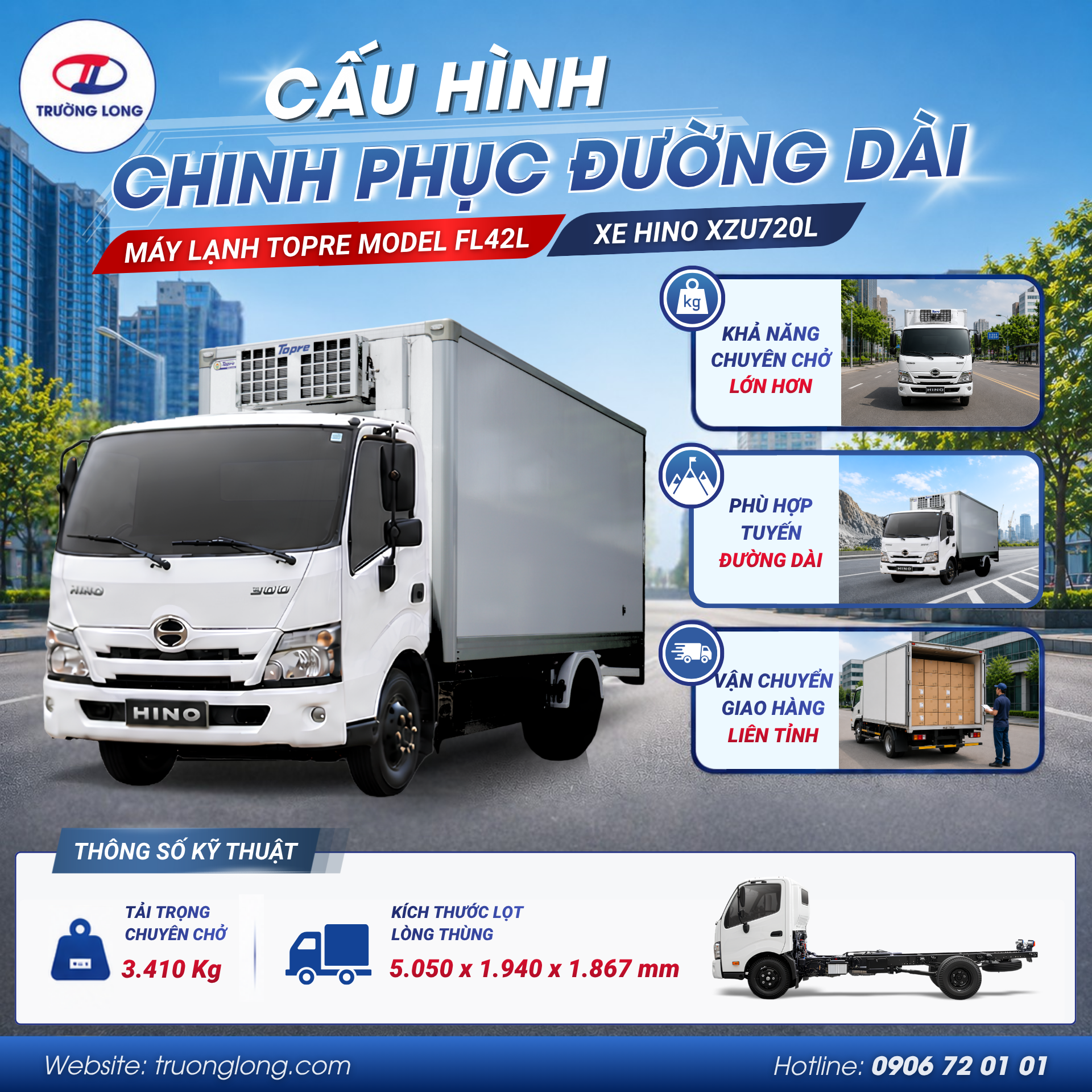 xe đông lạnh Topre máy lạnh Indo XZU720