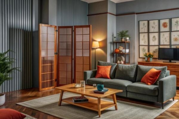 vách ngăn phòng khách
