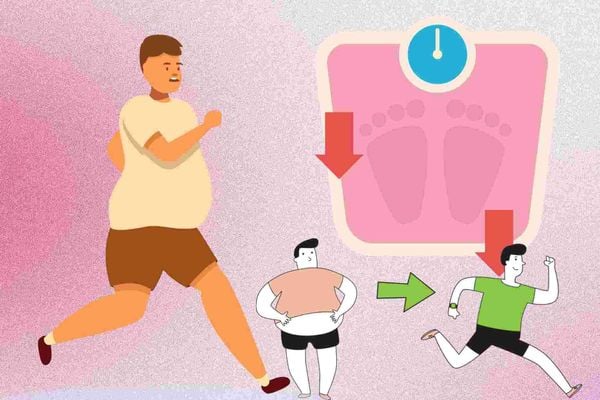 Người thừa cân chạy bộ