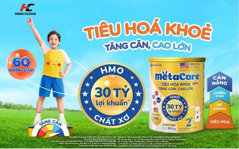 Sữa bột Nutricare Metacare Opti 2+ hỗ trợ tiêu hóa