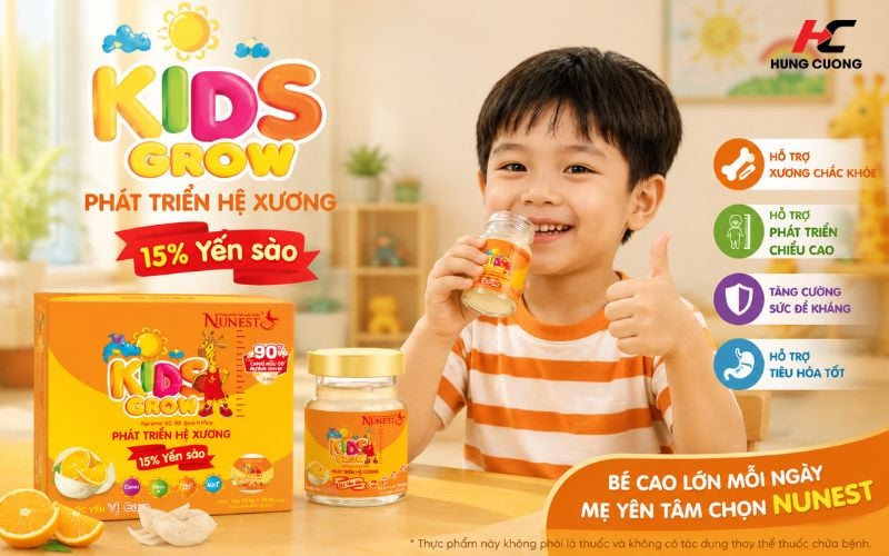 Thành phần nổi bật của nước yến sào Nunest Kid Grow